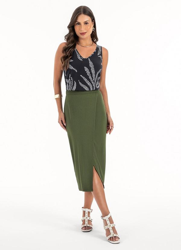 Habana - Regata Decote V em Misturinha Preto 4