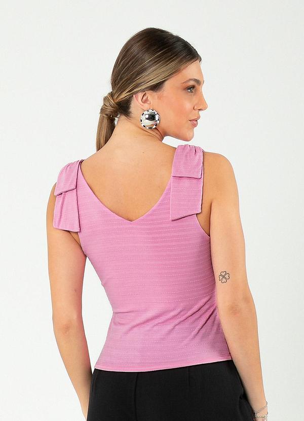 Cativa - Regata Decote V em Viscose Rosa 2