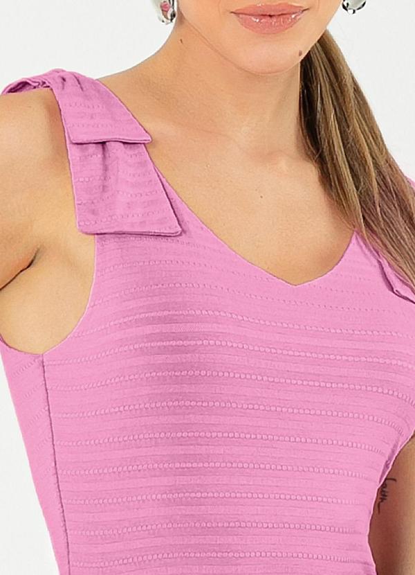 Cativa - Regata Decote V em Viscose Rosa 3