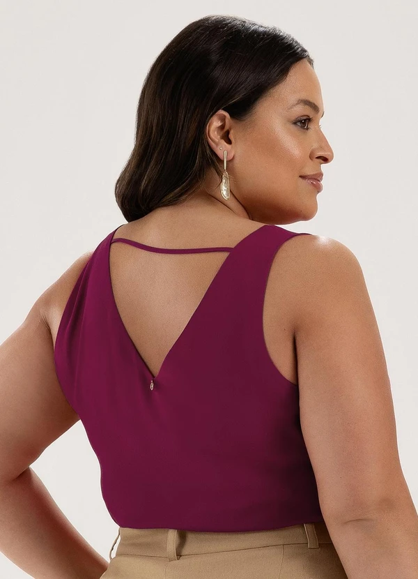 Principessa - Regata Feminina Decote V Plus Size Framboesa Athena 2