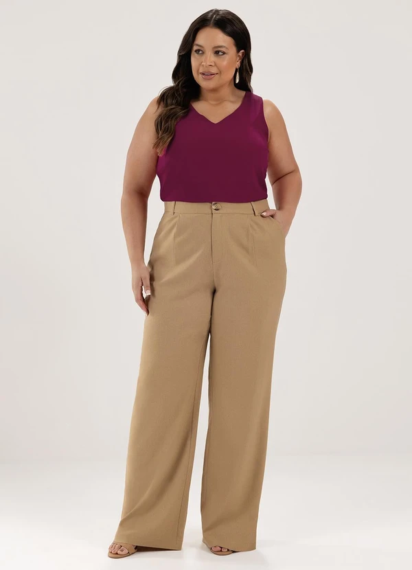 Principessa - Regata Feminina Decote V Plus Size Framboesa Athena 3