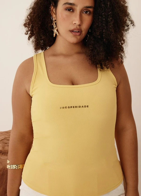 Elegance - Regata Diamond Canelada Ano Novo Amarelo