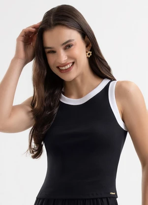 Cativa - Regata em Algodão Preto - CATIVA
