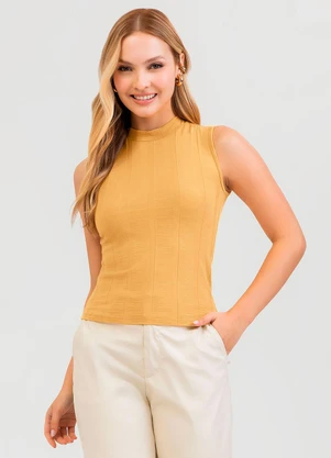 Cativa - Regata em Canelado Amarelo - CATIVA