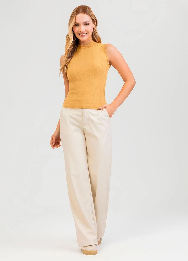 Cativa - Regata em Canelado Amarelo 3