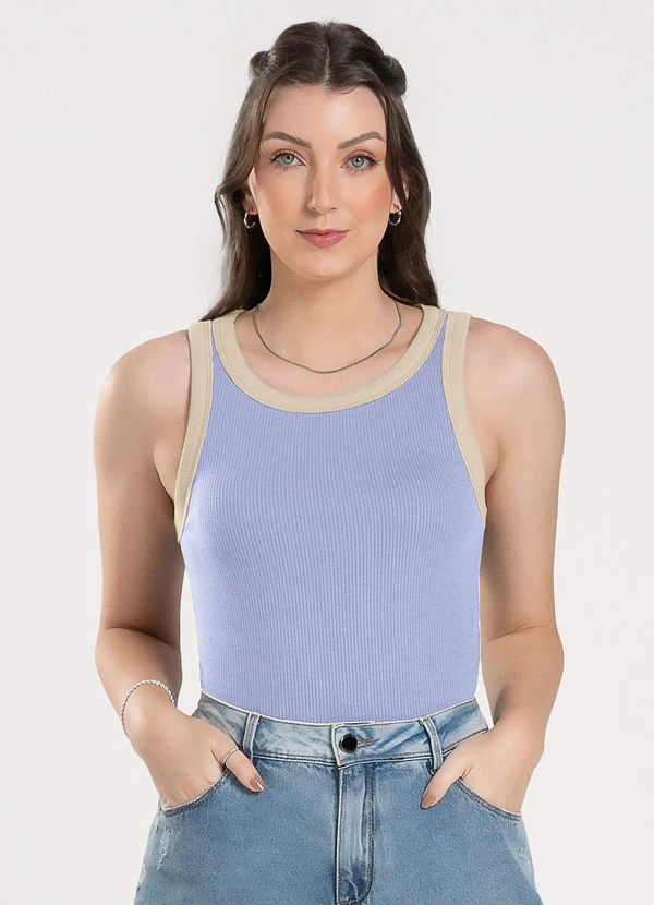 Cativa - Regata em Canelado Azul Claro