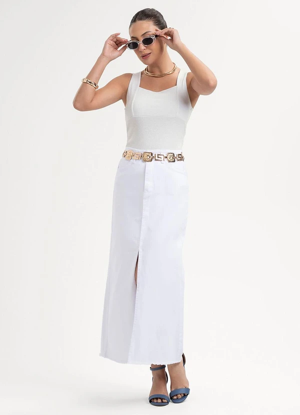 Habana - Regata em Canelado Branco  3