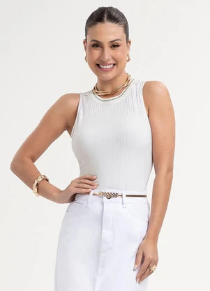 Habana - Regata em Canelado Branco  - HABANA