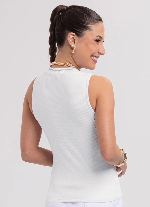 Habana - Regata em Canelado Branco  2