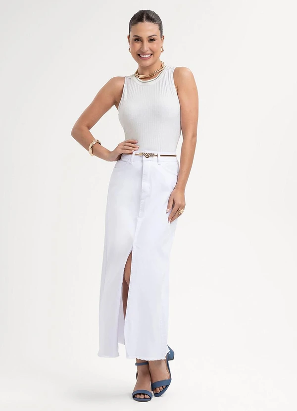 Habana - Regata em Canelado Branco  3