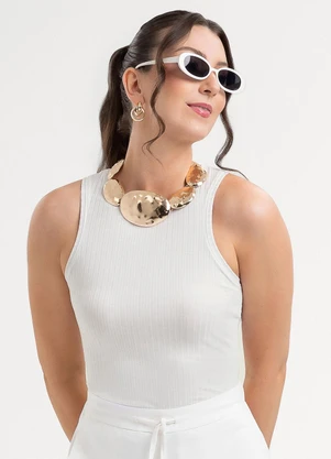 Habana - Regata em Canelado Branco  - HABANA