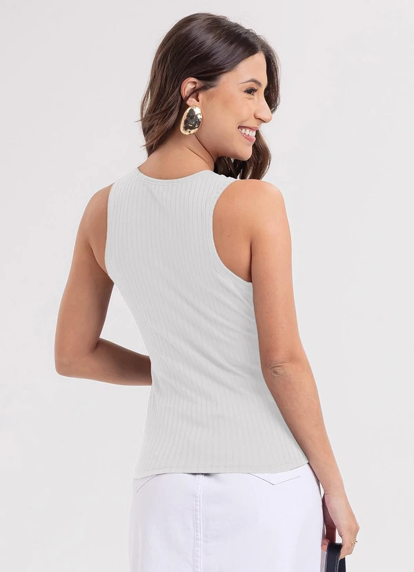 Habana - Regata em Canelado Branco  2