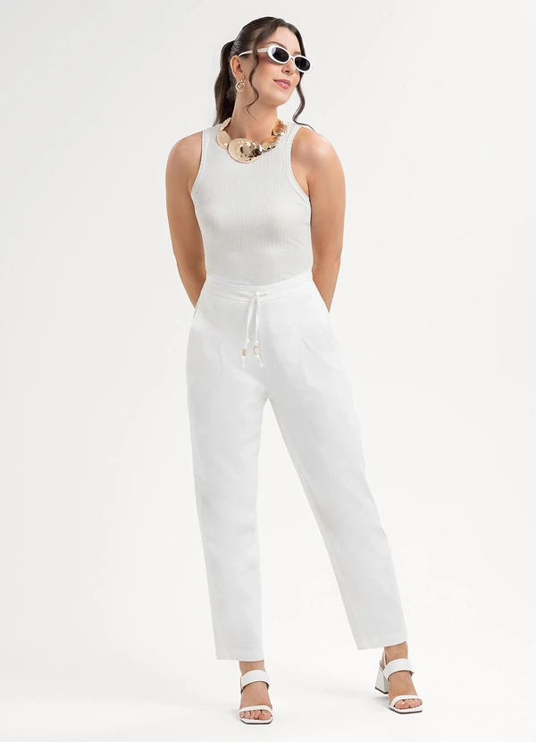 Habana - Regata em Canelado Branco  3