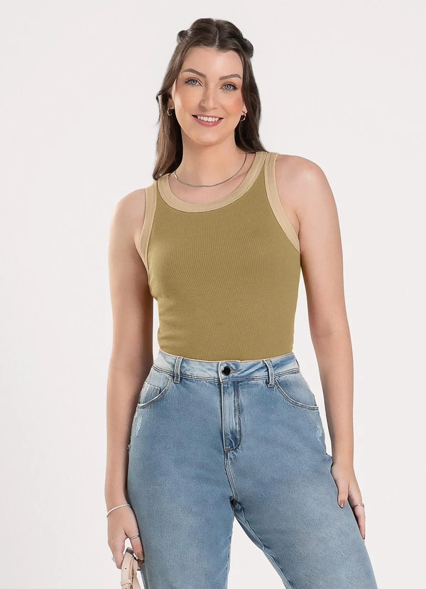 Cativa - Regata em Canelado Caramelo