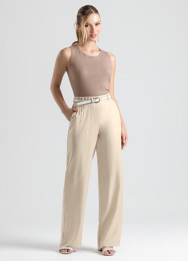 Cativa - Regata em Canelado Marrom Claro 4