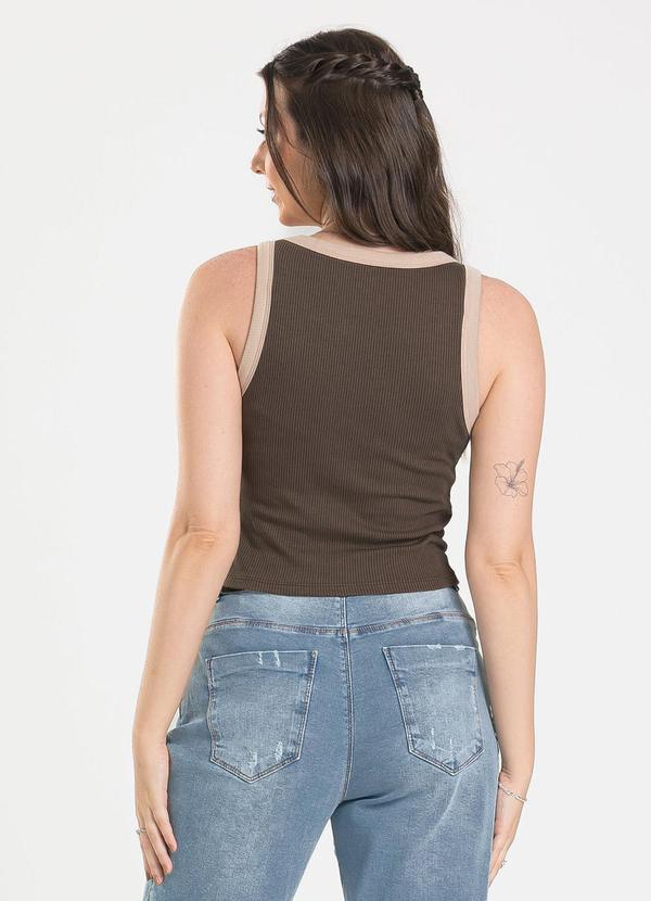 Cativa - Regata em Canelado Marrom Escuro 2