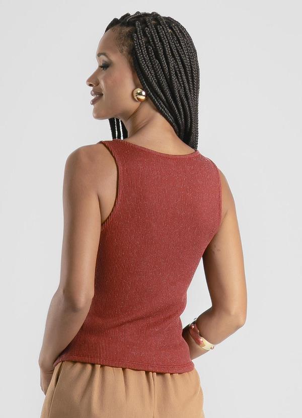 Cativa - Regata em Canelado Marrom Escuro 2