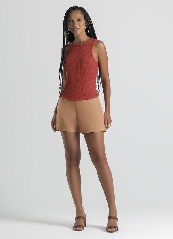 Cativa - Regata em Canelado Marrom Escuro 3