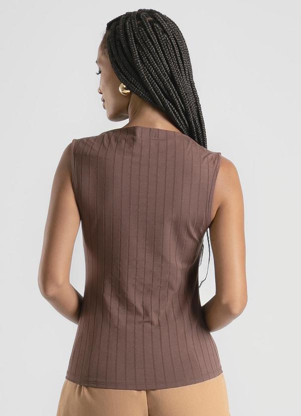 Cativa - Regata em Canelado Marrom Escuro 2