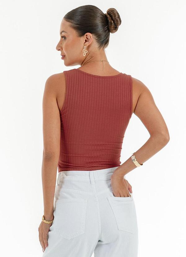 Habana - Regata em Canelado Marrom Escuro 2