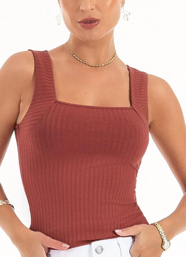 Habana - Regata em Canelado Marrom Escuro 3