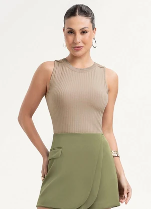 Habana - Regata em Canelado Marrom - HABANA