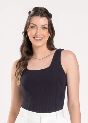 Cativa - Regata em Canelado Preto - CATIVA