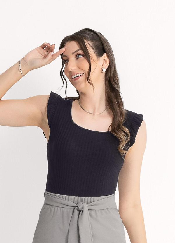 Habana - Regata em Canelado Preto