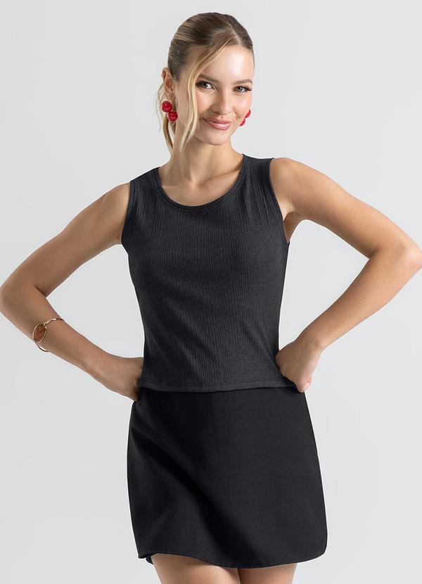 Cativa - Regata em Canelado Preto