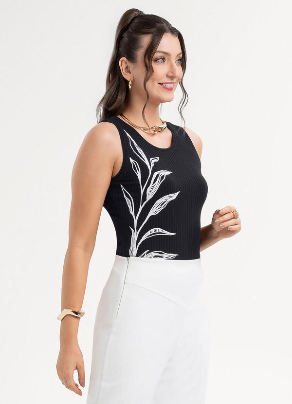 Habana - Regata em Canelado Preto