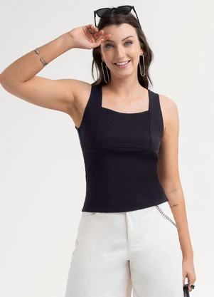 Habana - Regata em Canelado Preto - HABANA