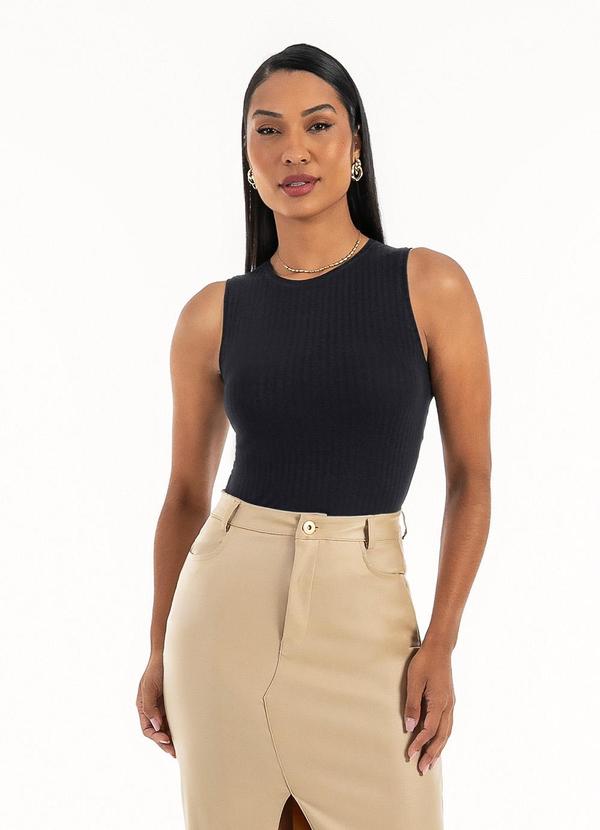 Habana - Regata em Canelado Preto