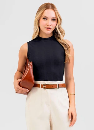 Cativa - Regata em Canelado Preto - CATIVA