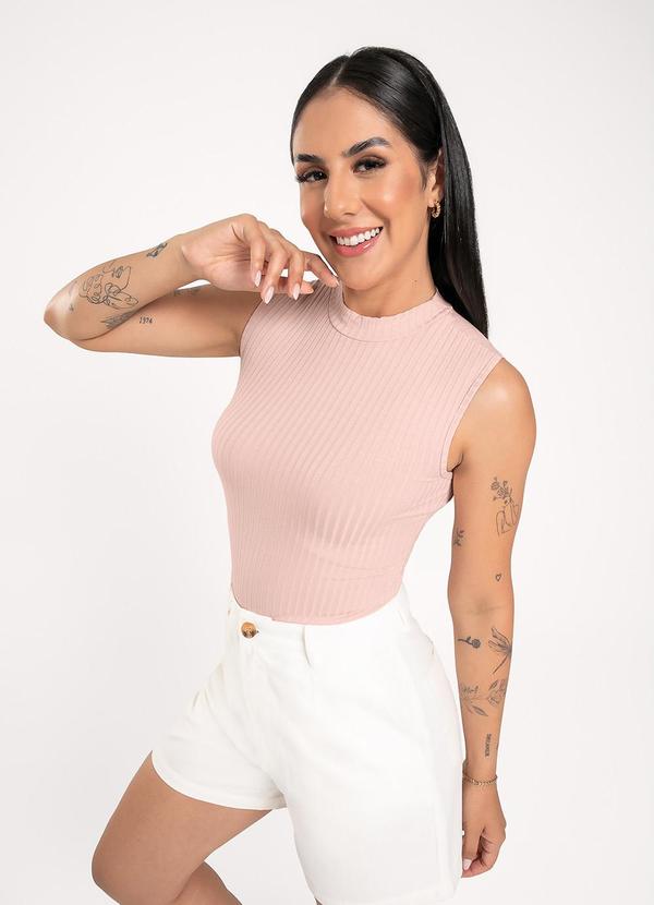 Cativa - Regata em Canelado Rosa Claro 3