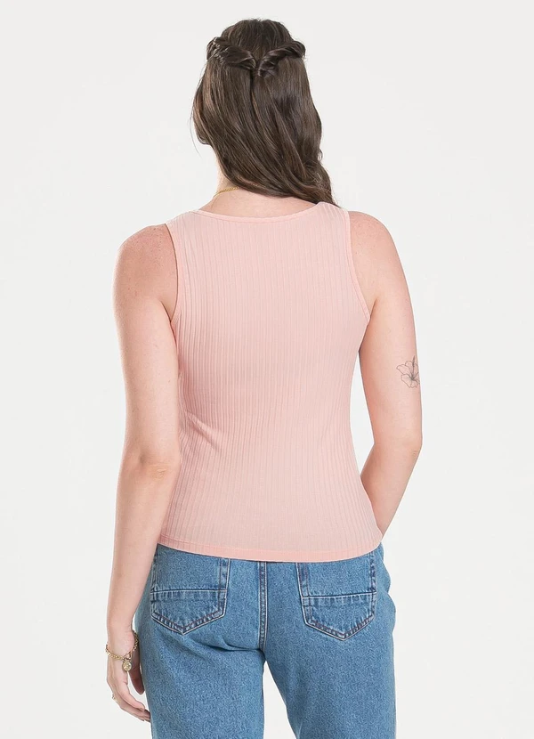 Cativa - Regata em Canelado Rosa Claro 2