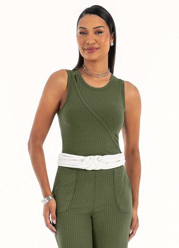 Habana - Regata em Canelado Verde Escuro