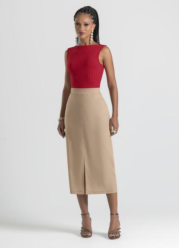 Cativa - Regata em Canelado Vermelho Escuro 3