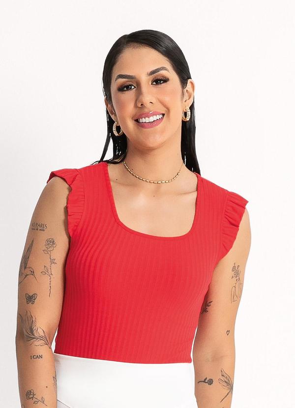 Habana - Regata em Canelado  Vermelho