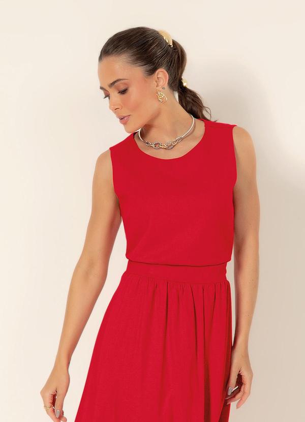 Gris - Regata em Linho Vermelho