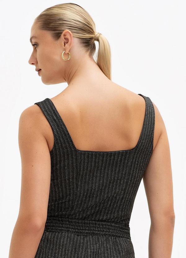 Principessa - Regata em Malha Texturizada Preta Debbie 2