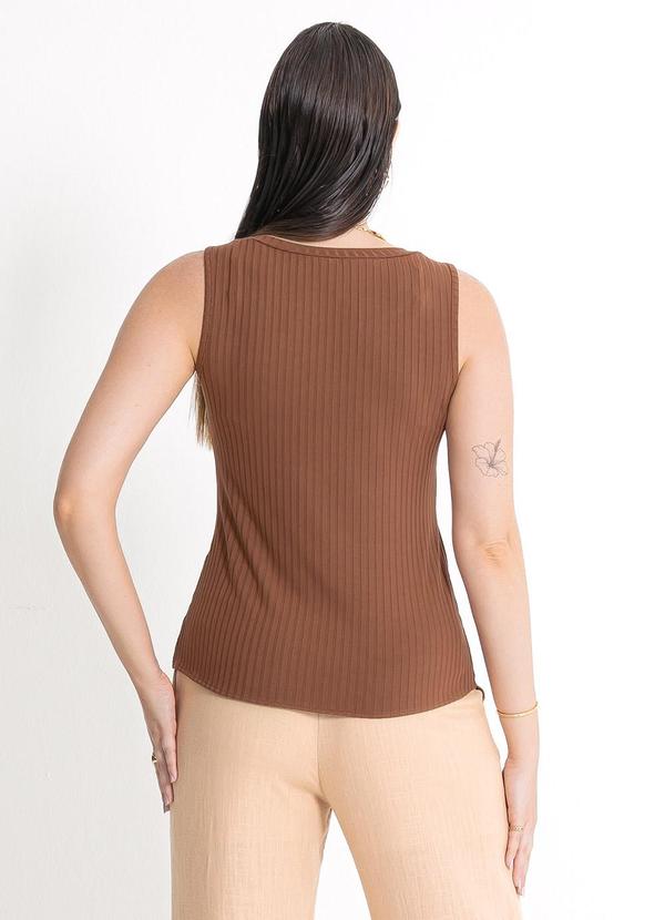 Habana - Regata em Misturinha Marrom Escuro 2