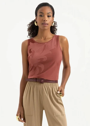 Cativa - Regata em Misturinha Vermelho Escuro - CATIVA