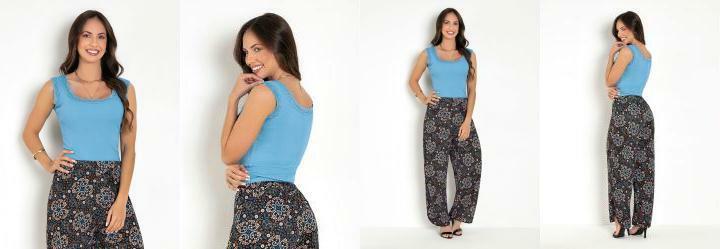 Regata em Ribana Azul com Renda