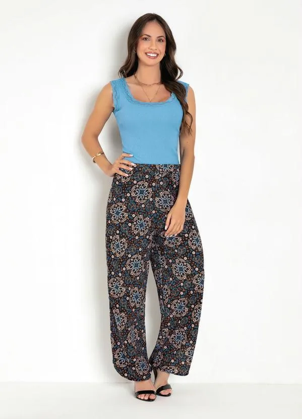 Moda Pop - Regata em Ribana Azul com Renda 3