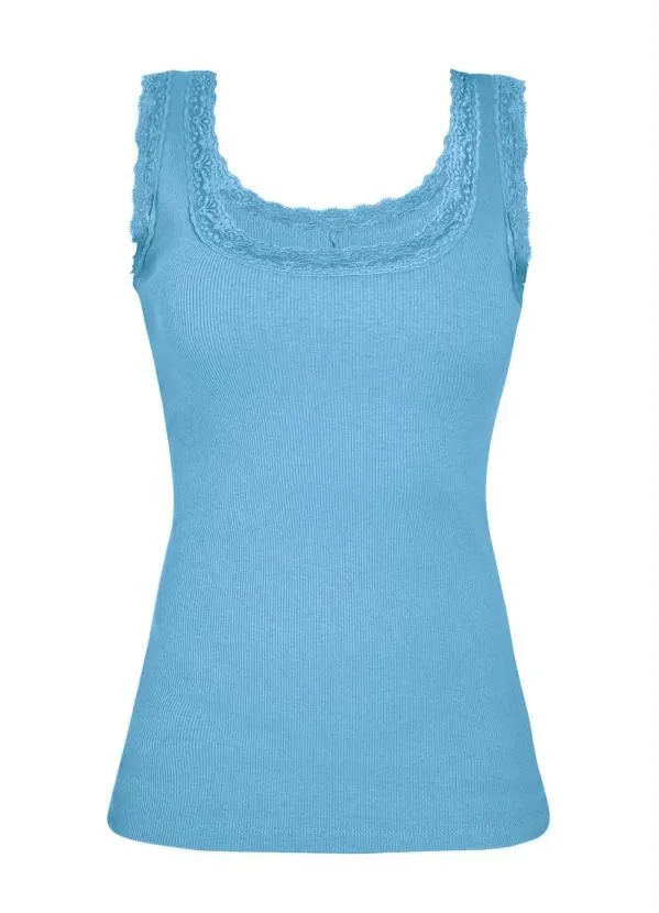 Moda Pop - Regata em Ribana Azul com Renda 5