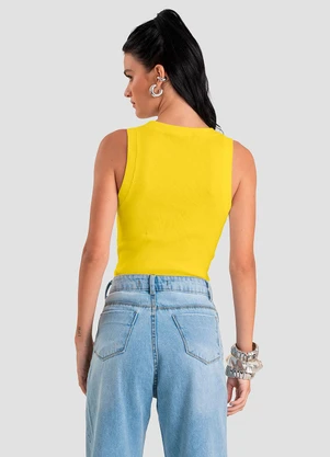 Dianna - Regata em Ribana Canelada Brasil Amarelo - DIANNA