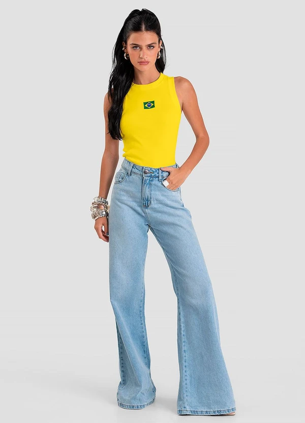 Dianna - Regata em Ribana Canelada Brasil Amarelo 3