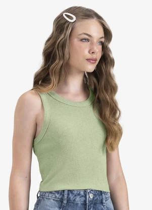 Minty - Regata em Ribana de Melange Verde - MINTY