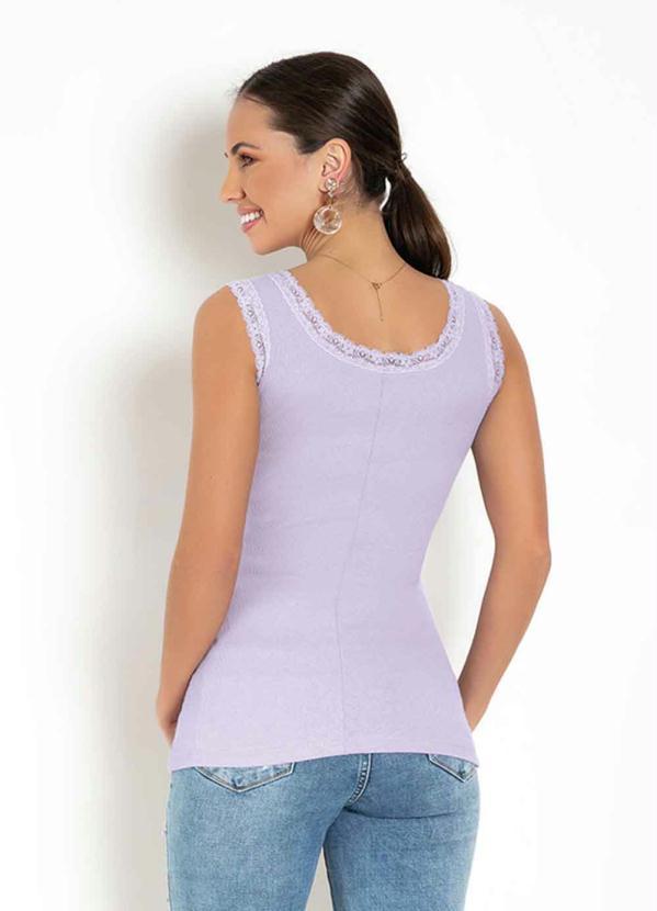 Moda Pop - Regata em Ribana Lilás com Renda 2