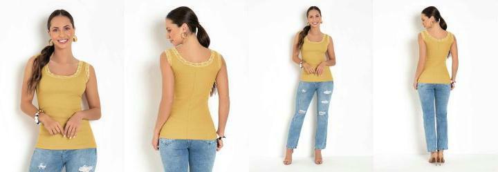 Regata em Ribana Mostarda com Renda